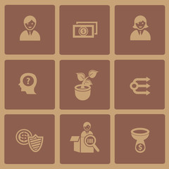Business management icons,vector