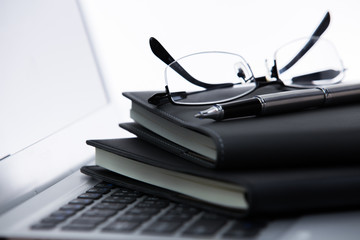 Office workplace with laptop