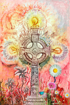 Psychedelic,celtic cross