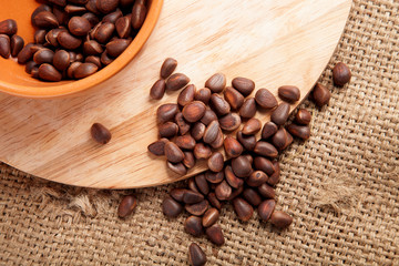 Siberian pine nuts and boil