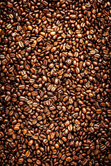 Roasted Coffee Beans background texture. Arabic roasting coffee