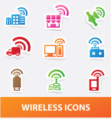 Wireless icons,vector