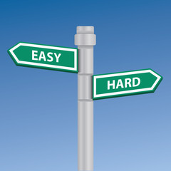 Fototapeta premium Easy and hard signpost,vector