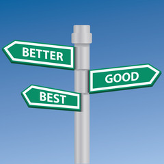 Fototapeta premium Good best and better signpost,vector