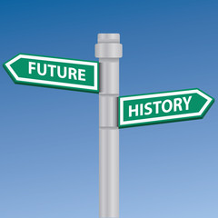 Future and history signpost,vector
