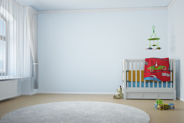 Nursery room with crip