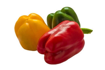 Sweet peppers isolated on a white background