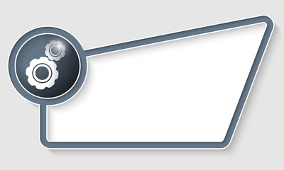 gray abstract box for text with cogwheels