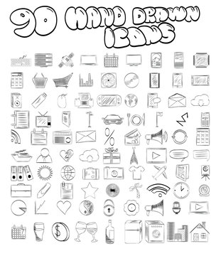 90 Hand Drawn Icons