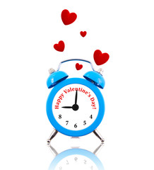 Alarm clock with hearts and text instead of numbers