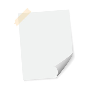 White sheet of paper on white background