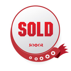 Sold sign,vector