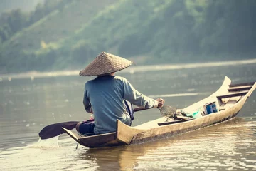 Fotobehang Boat in Laos © Galyna Andrushko