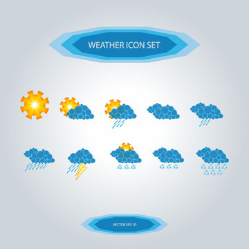 Set of abstract weather icons