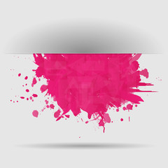 Abstract background with pink paint splashes. Vector.