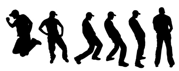 Vector silhouettes of dancing people.