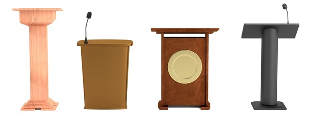 realistic 3d render of podiums