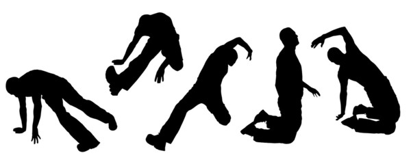 Vector silhouettes of dancing people.