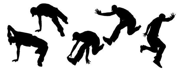 Vector silhouettes of dancing people.