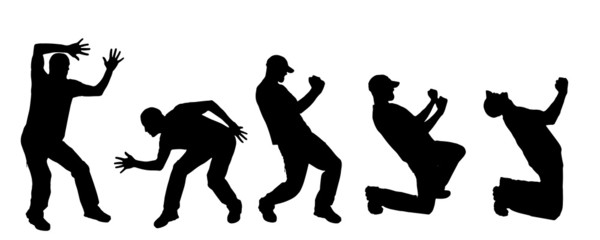 Vector silhouettes of dancing people.