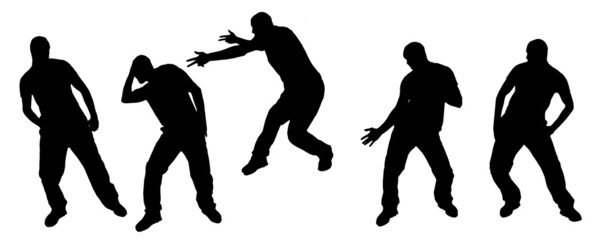 Vector silhouettes of dancing people.