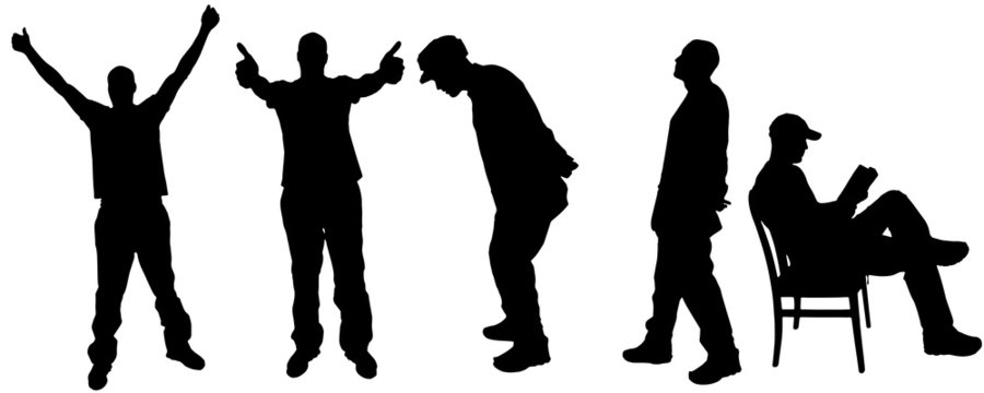 vector silhouette men