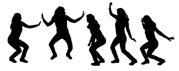 Vector silhouettes of dancing people.