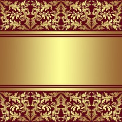 Luxury Background with golden ornamental border.