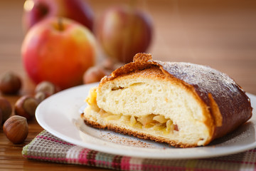 sweet strudel with apples