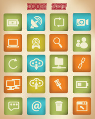Web and social network vintage icons,vector