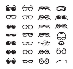 Glasses icons. Vector format