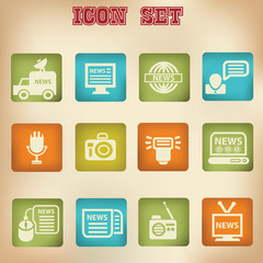 News vintage icons,vector