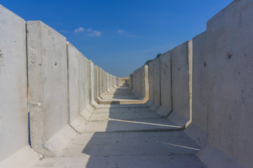 Stacked concrete drainage