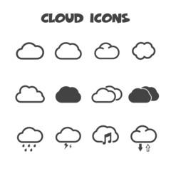 Fototapeta premium cloud icons