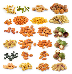 almond ,macadamia nuts, peanut , black beans, Cashew Nuts, green