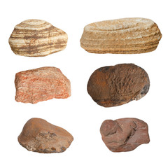 Collection Rocks isolated on white background