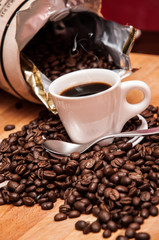 Caffè fumante caldo