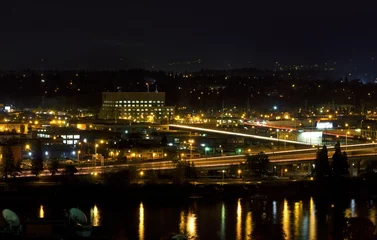 Foto op Plexiglas city skyline night view © VectorShots