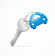 Car keys and blue key chain
