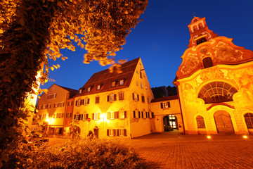 Fototapeta na wymiar Town of Fussen at twilight. Germany