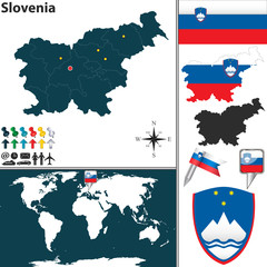 Obraz premium Map of Slovenia
