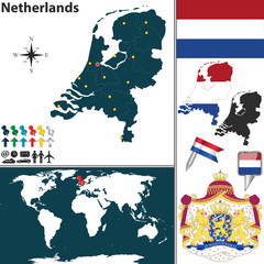 Obraz premium Map of Netherlands