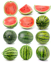water melon isolated on white background - obrazy, fototapety, plakaty
