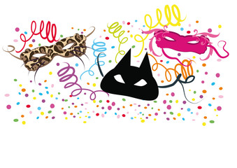 party decoration paper streamers masks vektor