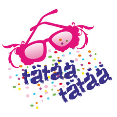 carnival session vektor pink glass konfetti  tätää