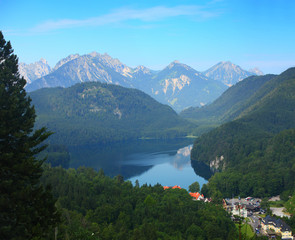 Panorama of Alps in a sunny day.