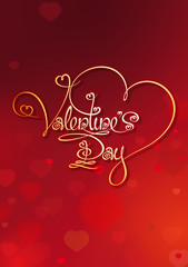 Fototapeta na wymiar Valentines Card - Valentines Day - Red
