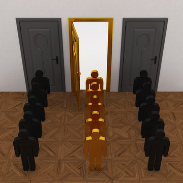 Gold People Select Door Way