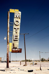 Hotel sign ruin along historic Route 66