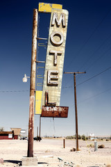 Hotel sign ruin along historic Route 66 - 61077374